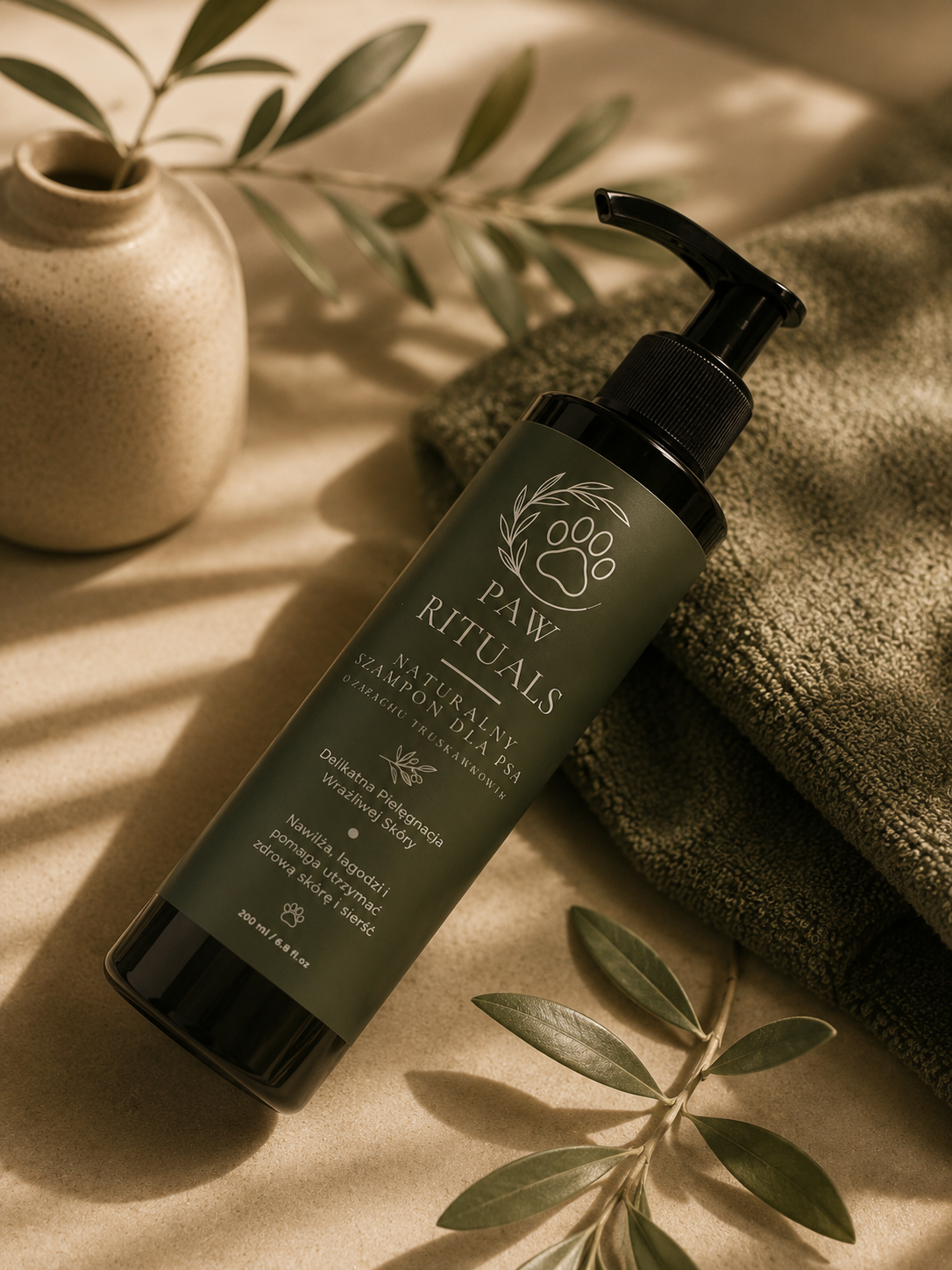Naturalny szampon dla psów Paw Rituals 200 ml z naturalnym ekstraktem z truskawki. Delikatnie oczyszcza, nawilża i pielęgnuje skórę oraz sierść psa, pomagając utrzymać zdrową, miękką i lśniącą sierść.